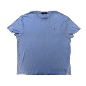 Polo Ralph Lauren Shirt Mens XL Blue Classic Fit Tri Color Pony Embroidered Logo